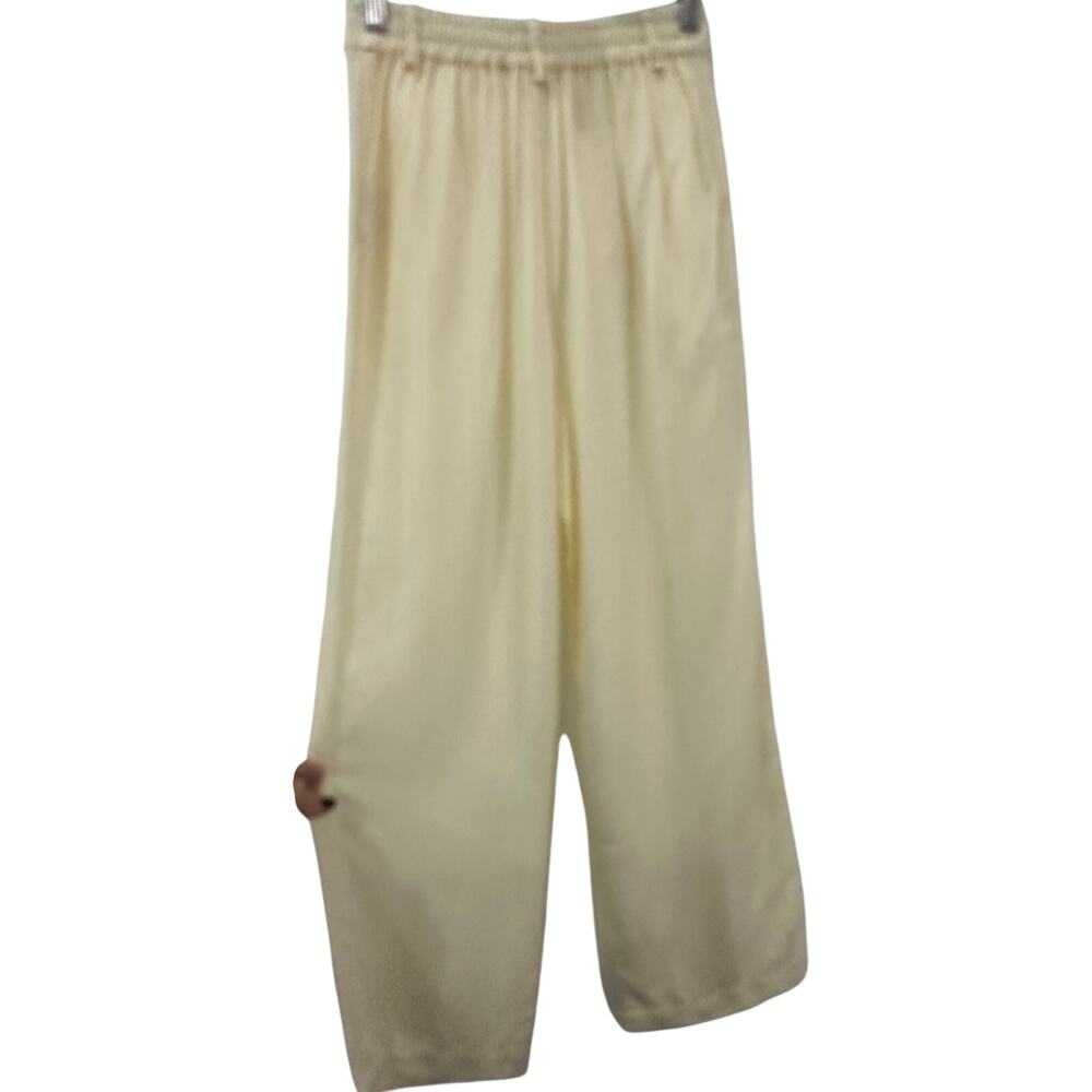 Donni Button Front Cropped Vest Pleated Trouser Pants Creme Women's Size M/XS - Picture 8 of 11